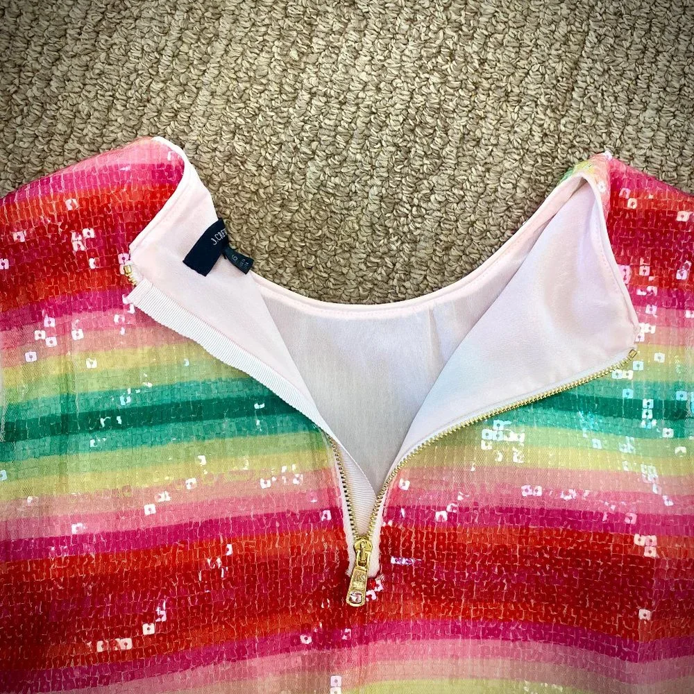 J. Crew NWT Watermelon Stripe Sequin Tank Top